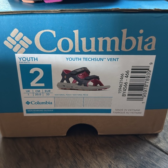 Columbia NWT Girls Youth Size 2 Techsun Vent Sandals - Picture 2 of 8